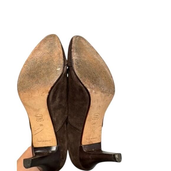 Vintage Brown Suede Lace-Up Heels Women’s 9B - Picture 3 of 7